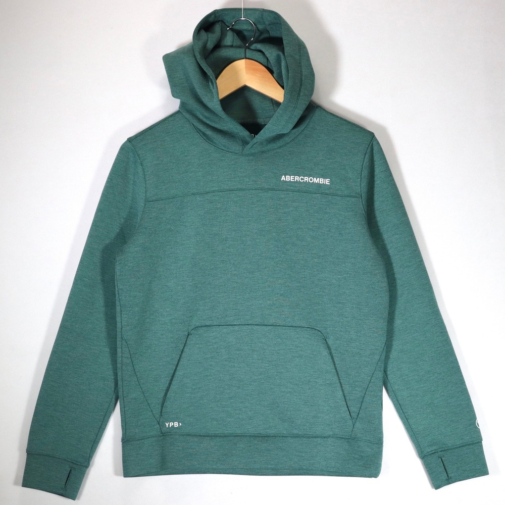 Abercrombie Kids YPB Hoodie Boys 13/14 Green Performance Stretch Active Gym
